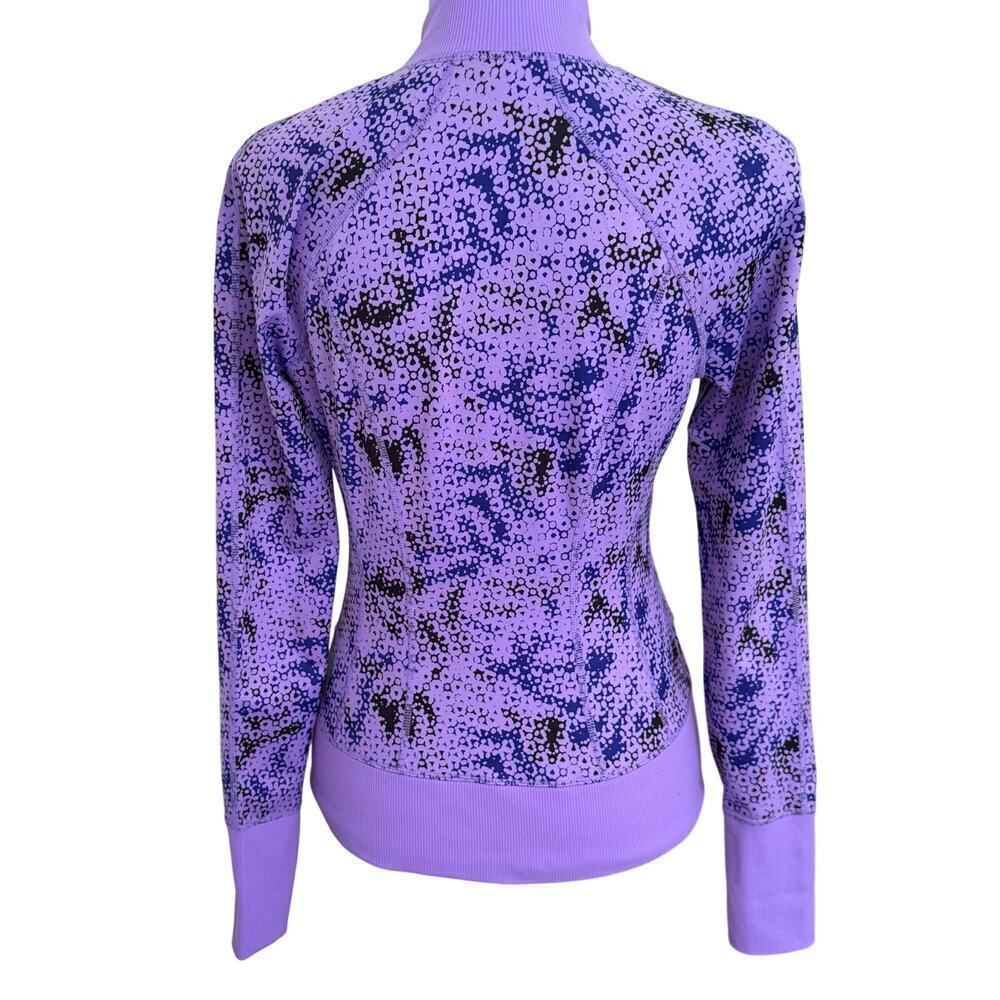 Zella Activewear Purple Patterned Design Full Zip Side Pockets Women's Size XS - Picture 2 of 7